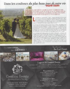 wedding planner bordeaux marie-claire magazine mcreationevents