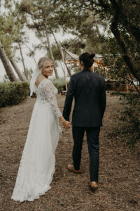 Cap Ferret Demeure du Siècle Mariage bohème mariés portrait