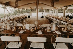 Cap Ferret Demeure du Siècle Mariage bohème tente table